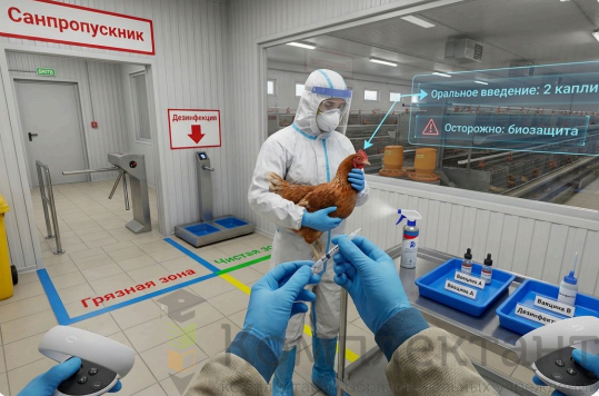 VR-биобезопасность и вакцинация в промышленном птичнике