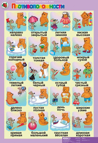 Комплект таблиц. Развитие речи 4-5 лет. "Такие разные слова".