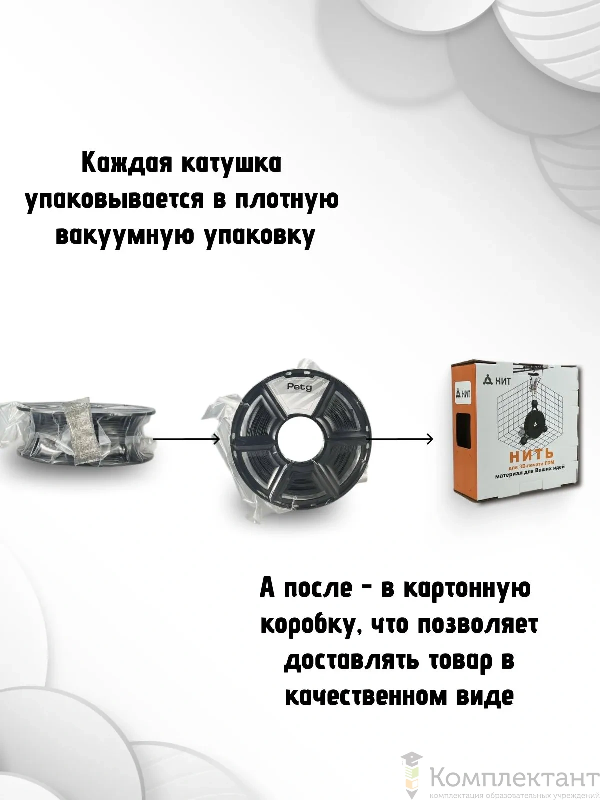 PETG черный пластик для 3d печати, 1 кг